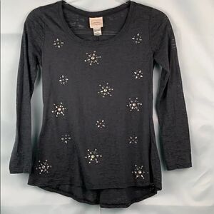 Self esteem long sleeve grey embellished top